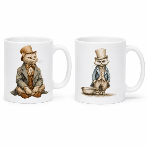 muggset 2pack gentlemankatten & hatkatten