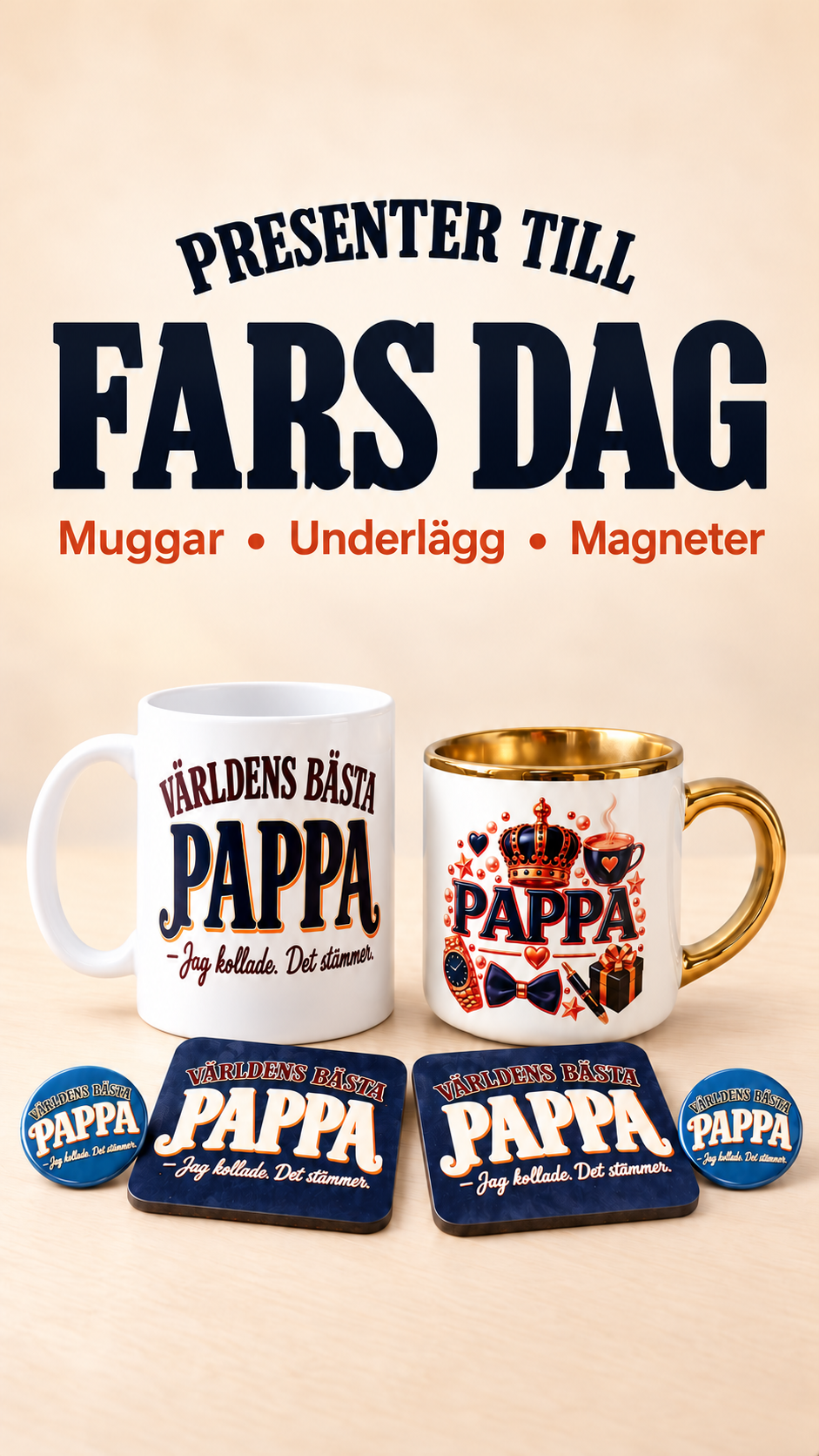 fars dag poster med två muggar